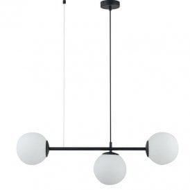 Edit Perry 3 Light Bar Ceiling Pendant In  Black and White Finish