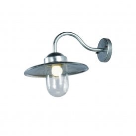 Edit Perth Single Light Coastal Outdoor Wall Fitting In Galvanised Steel Finish