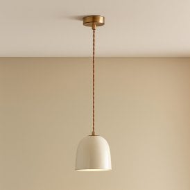 Edit Porto Ceramic Ceiling Pendant Light - Cream