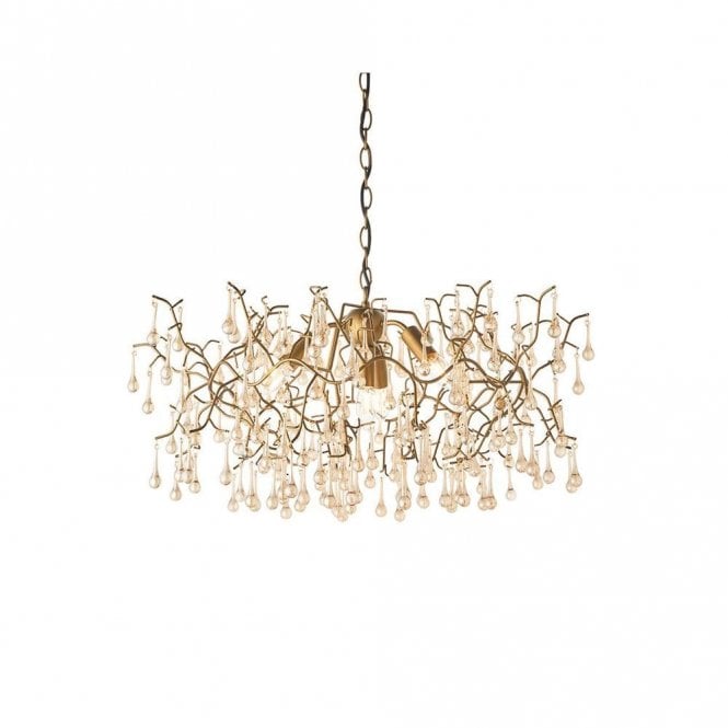 Edit Lighting Edit Rain 4 Light Glass Ceiling Pendant in Aged Gold Finish