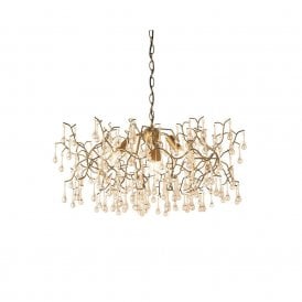 Edit Rain 4 Light Glass Ceiling Pendant in Aged Gold Finish