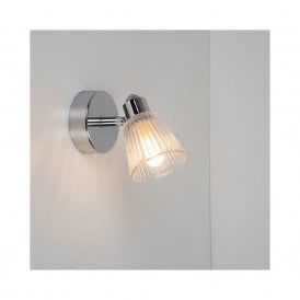 Edit Rain Single Light Bathroom Wall Fitting In Polished Chrome Finish