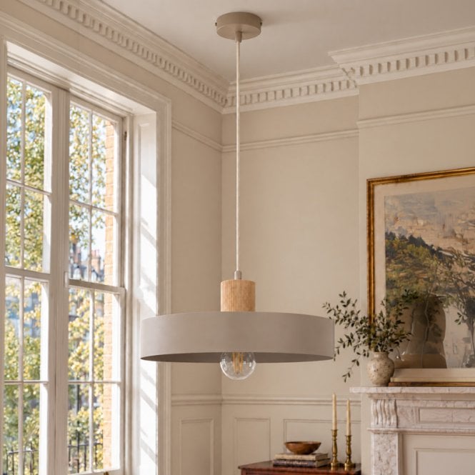 Edit Lighting Edit Rif Wood Ceiling Pendant Light - Beige