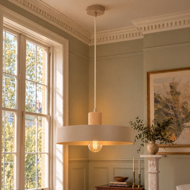 Edit Lighting Edit Rif Wood Ceiling Pendant Light - Beige