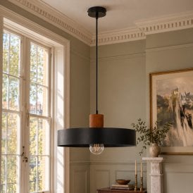 Edit Rif Wood Ceiling Pendant Light - Black