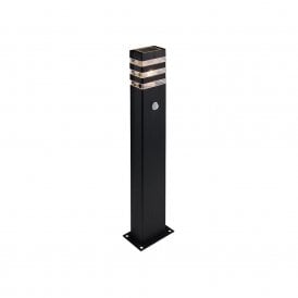 Edit Rio Single Light Outdoor Bollard Light with PIR Sensor In Black Finish