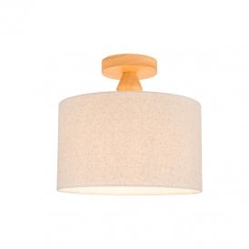 Edit Rustic Semi-Flush Ceiling Light - Natural