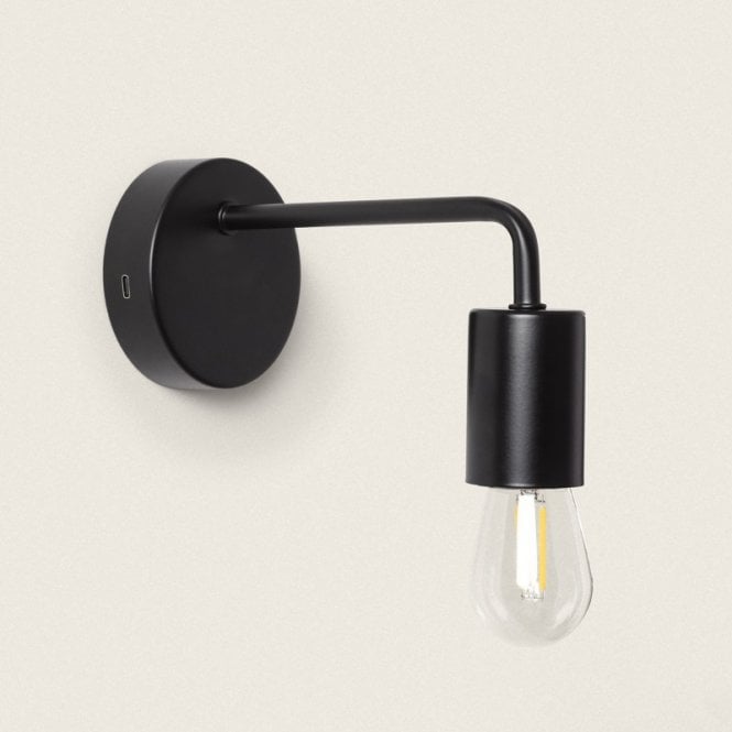 Edit Lighting Edit Sadie USB Rechargeable Wall Light in Black Finish