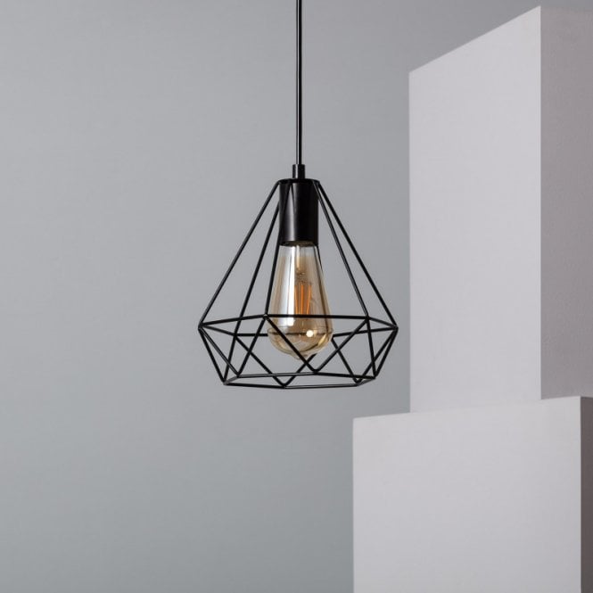 Edit Lighting Edit Sardo Single Light Ceiling Geometric Pendant In Black Finish