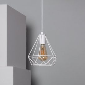 Edit Sardo Single Light Ceiling Geometric Pendant In White Finish