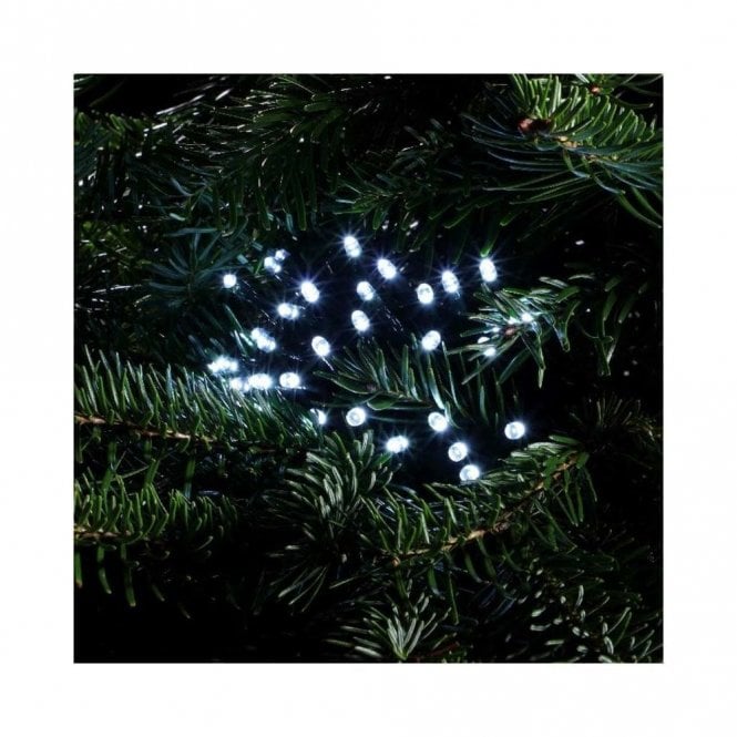 Edit Lighting Edit Set Of 120 White LED Multi-Function String Lights With Green Cable