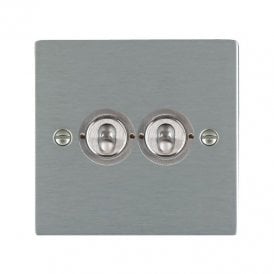 Edit Sheer 2 Gang Two Way Toggle Switch - Satin Stainless Steel