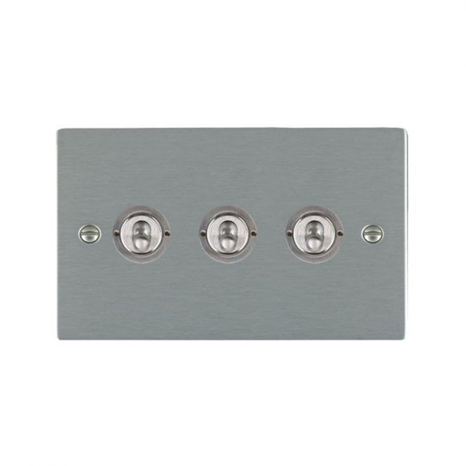 Edit Lighting Edit Sheer 3 Gang Two Way Toggle Switch - Satin Stainless Steel