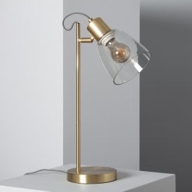 Edit Shirley Single Light Table Lamp In Gold Finish With Clear Glass