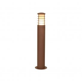 Edit Siren Single Light Outdoor Bollard Light In Rust Brown Finish