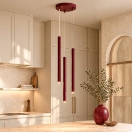 Edit Sopel 3 Light Cluster Pendant Light - Burgundy