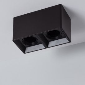 Edit Space 2 Light Square Ceiling Fitting In Black Finish