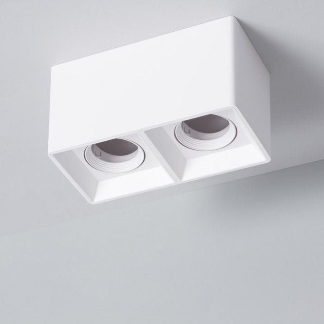 Edit Lighting Edit Space Double Square Flush Ceiling Light In White Finish