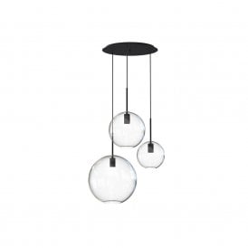 Edit Sphere 3 Light Cascade Ceiling Pendant in Black Finish