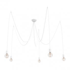 Edit Spider 5 Arm Ceiling Pendant Light In White Finish