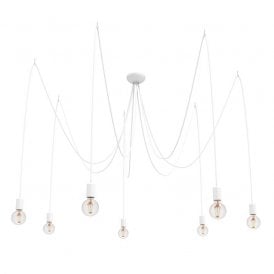 Edit Spider 7 Arm Ceiling Pendant Light In White Finish
