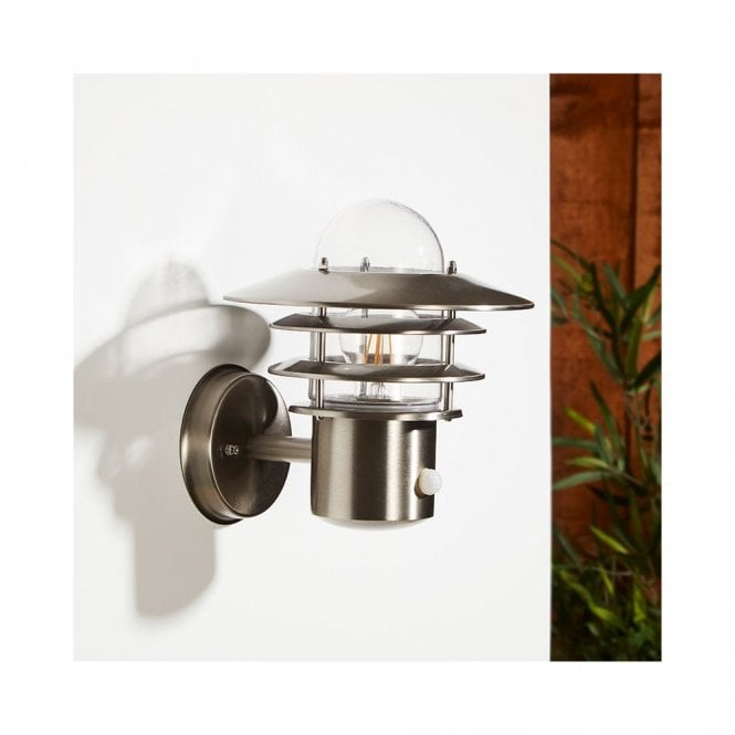 Edit Lighting Edit Stage Single Light Outdoor Wall Fitting with PIR Sensor in Stainless Steel Finish