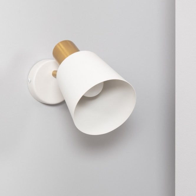 Edit Lighting Edit Tatlin Single Light Wall Fitting In White And Gold Finish