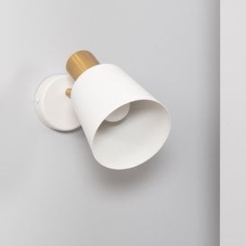 Edit Tatlin Single Light Wall Fitting In White And Gold Finish