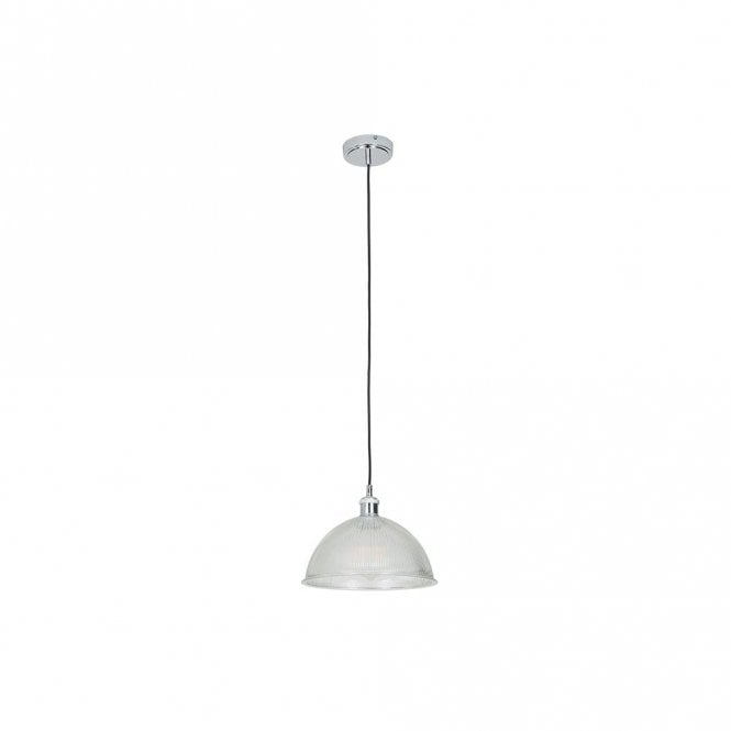 Edit Lighting Edit Tavern Single Light Ceiling Pendant Light in Polished Chrome Finish With Clear Glass Shade