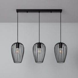 Edit Telmi 3 Light Bar Ceiling Pendant In Black Finish