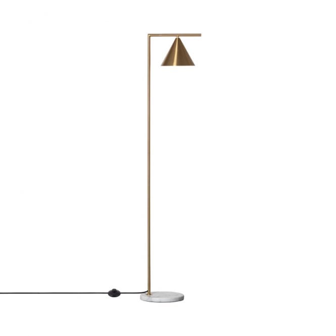 Edit Lighting Edit Tinos Single Light Floor Lamp In Gold Finish With Marble Base