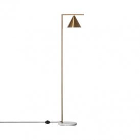 Edit Tinos Single Light Floor Lamp In Gold Finish With Marble Base