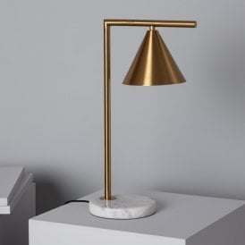 Edit Tinos Single Light Table Lamp In Gold Finish With Marble Base