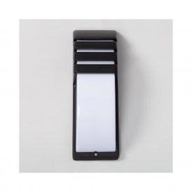 Edit Titus Grid Single Light Outdoor Flush Wall Fitting in Black Finish with Opal Diffuser