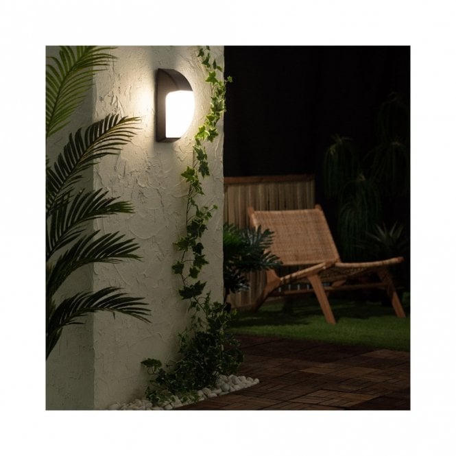 Edit Lighting Edit Titus Outdoor Flush Wall Light in Black Finish with Opal Diffuser
