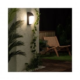 Edit Titus Outdoor Flush Wall Light in Black Finish with Opal Diffuser