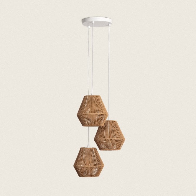 Edit Lighting Edit Trilla 3 Light Ceiling Cluster Pendant In Natural Finish