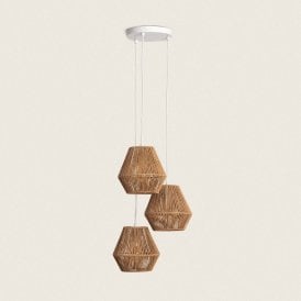 Edit Trilla 3 Light Ceiling Cluster Pendant In Natural Finish