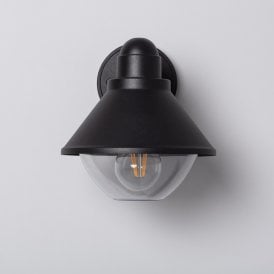 Edit Valera Outdoor Wall Light in a Black Finish With a Clear Diffuser