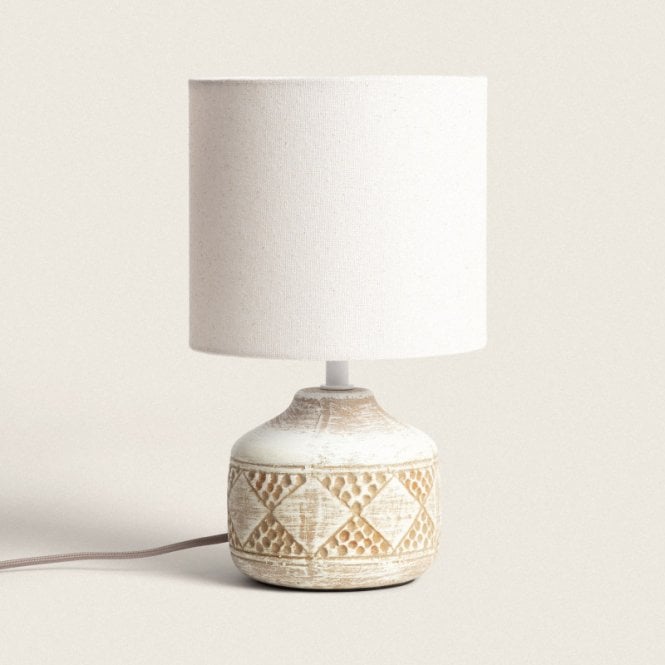 Edit Lighting Edit Vera Single Light Ceramic Table Lamp In Light Brown Finish