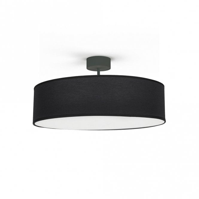 Edit Lighting Edit Violet 3 Light Flush Ceiling Fitting In Black Finish