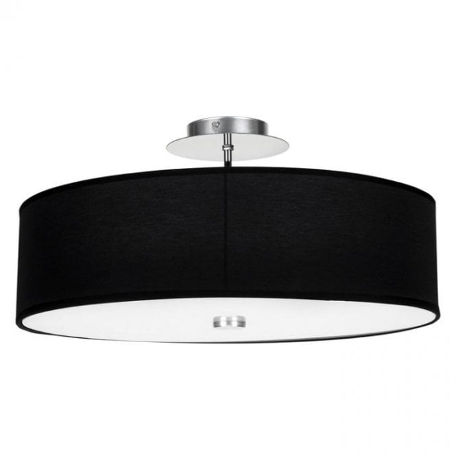 Edit Lighting Edit Viviane 3 Light Semi Flush Ceiling Light In Black Finish