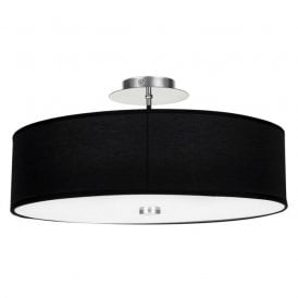 Edit Viviane 3 Light Semi Flush Ceiling Light In Black Finish
