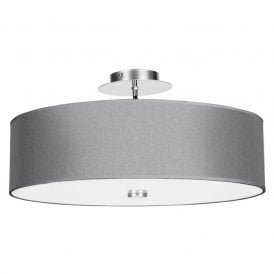 Edit Viviane 3 Light Semi-Flush Ceiling Light In Grey Finish