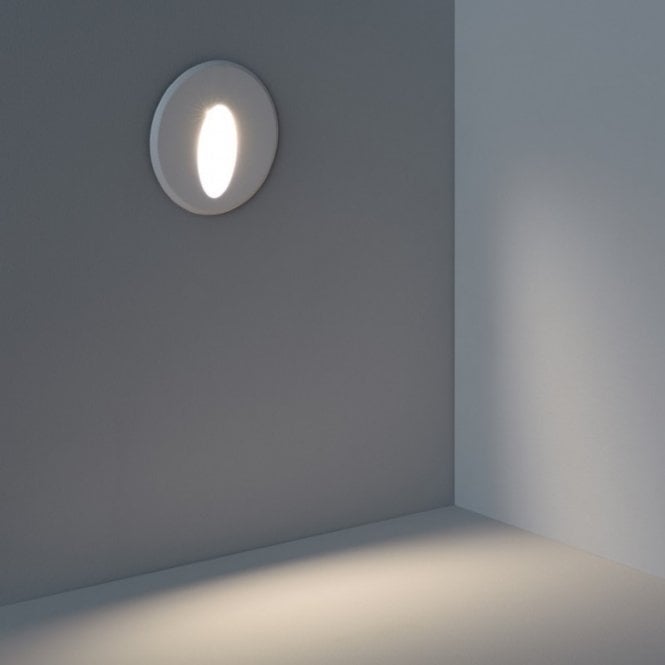 Edit Lighting Edit Wabi 3W Round Cool White LED Recessed Outdoor Wall Light In White Finish