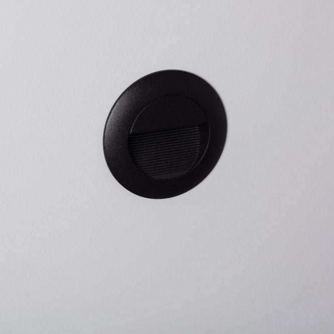 Edit Lighting Edit Wabi 3W Round Daylight LED Recessed Outdoor Wall Light In Black Finish
