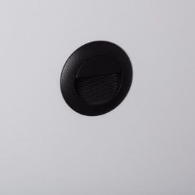 Edit Wabi 3W Round Daylight LED Recessed Outdoor Wall Light In Black Finish