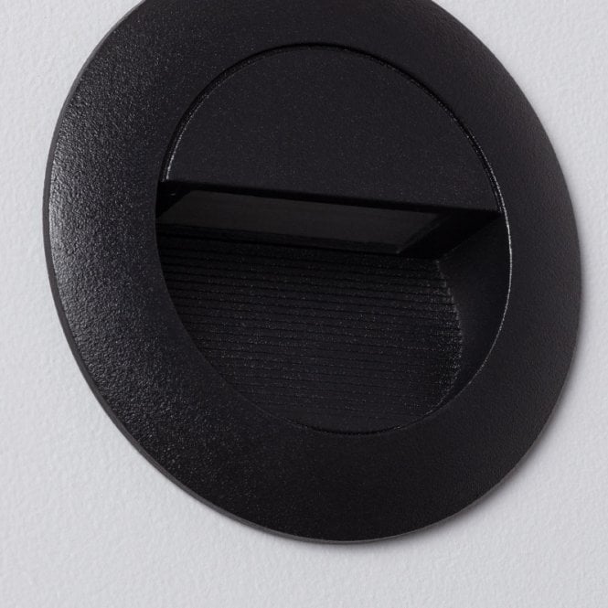 Edit Lighting Edit Wabi 3W Round Warm White LED Recessed Outdoor Wall Light In Black Finish