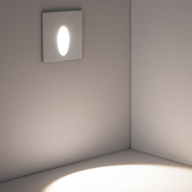 Edit Lighting Edit Wabi 3W Square Oval Cool White LED Recessed Outdoor Wall Light In White Finish