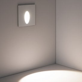 Edit Wabi 3W Square Oval Cool White LED Recessed Outdoor Wall Light In White Finish